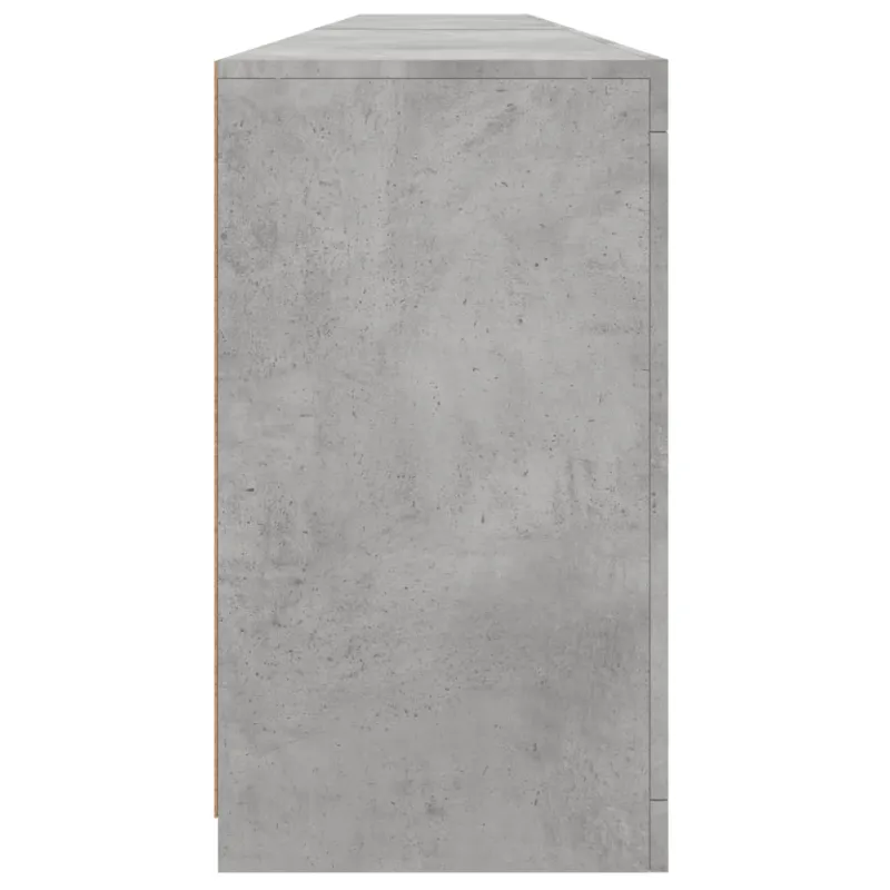 Šoninė spintelė su LED lemputėmis, betono pilka, 283x37x67cm