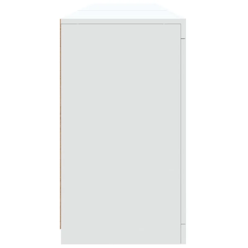 Šoninė spintelė su LED lemputėmis, baltos spalvos, 162x37x67cm