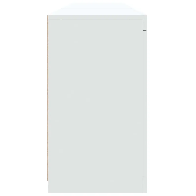 Šoninė spintelė su LED lemputėmis, balta, 181,5x37x67cm