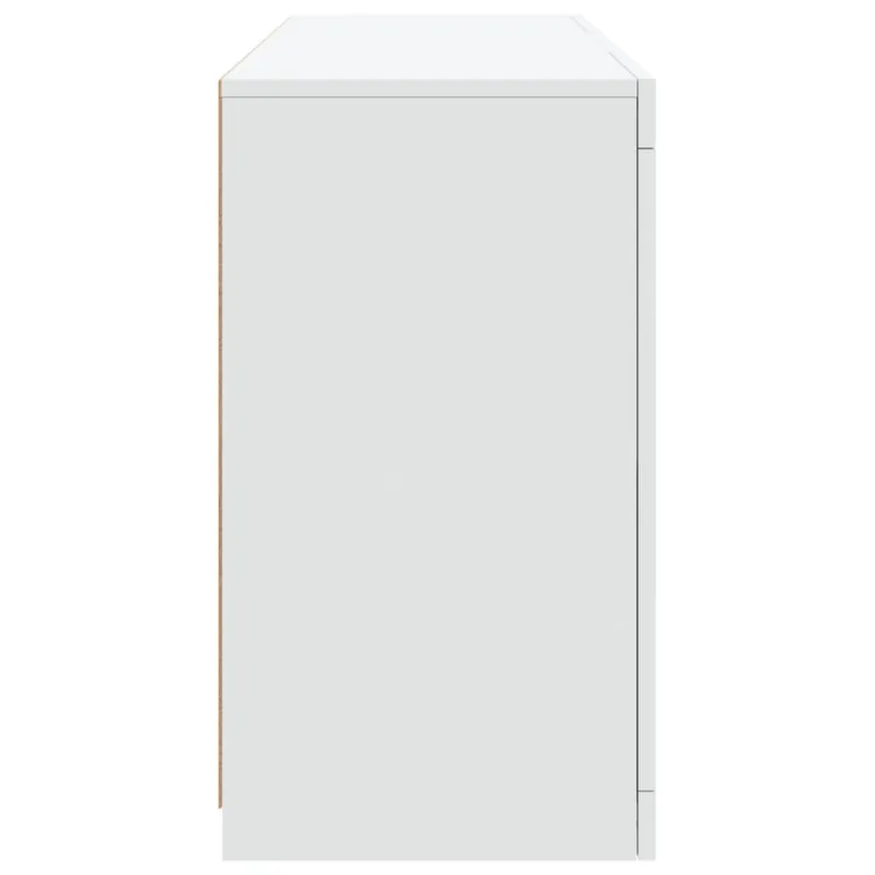 Šoninė spintelė su LED lemputėmis, baltos spalvos, 123x37x67cm