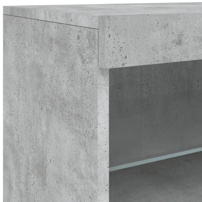 Šoninė spintelė su LED lemputėmis, betono pilka, 123x37x67cm