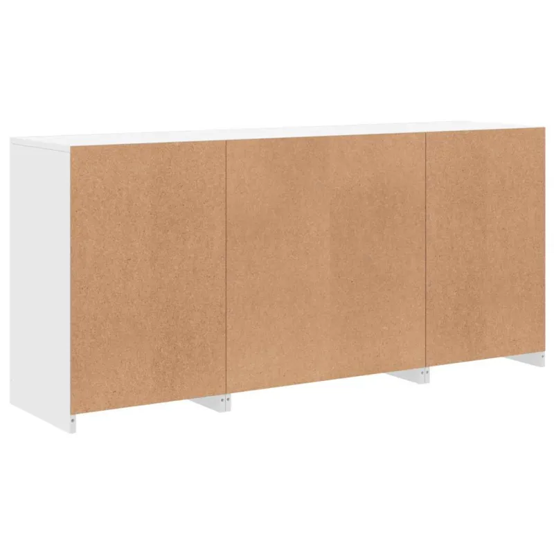 Šoninė spintelė su LED lemputėmis, balta, 142,5x37x67cm
