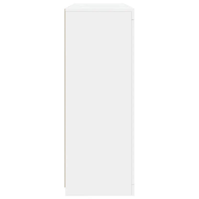 Šoninės spintelės su LED, 3vnt., baltos, apdirbta mediena