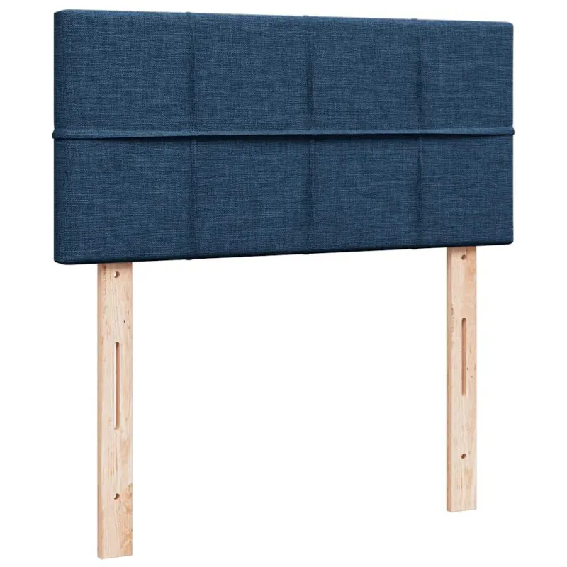 Osmanų lovos rėmas su čiužiniu, mėlynas, 90x190cm, audinys