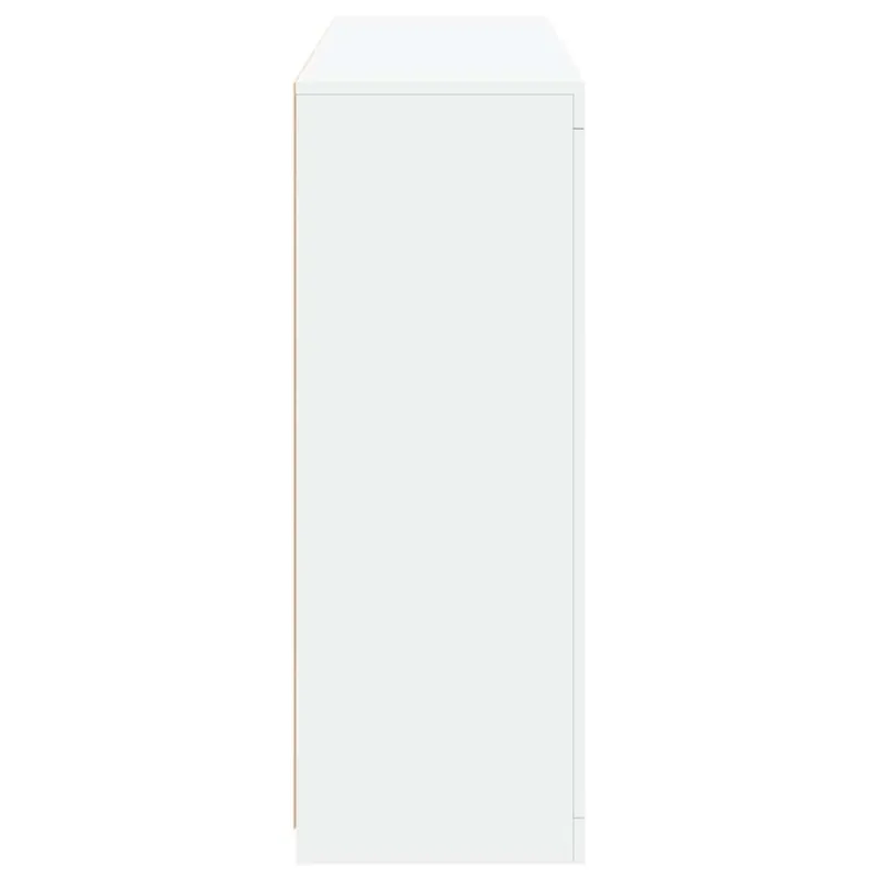 Šoninės spintelės su LED, 3vnt., baltos, apdirbta mediena