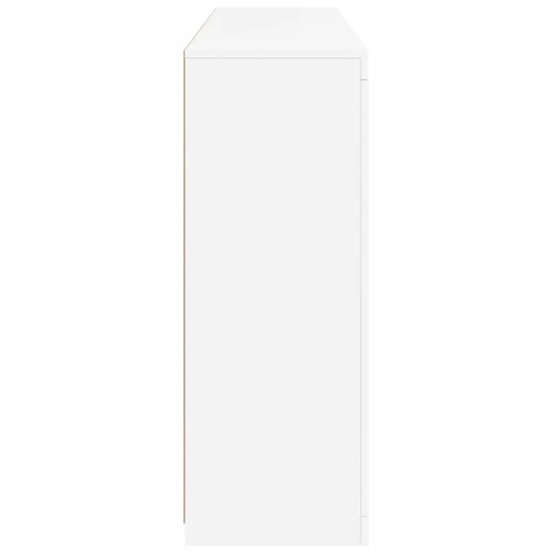 Šoninės spintelės su LED, 3vnt., baltos, apdirbta mediena