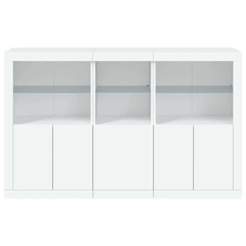 Šoninė spintelė su LED lemputėmis, baltos spalvos, 162x37x100cm