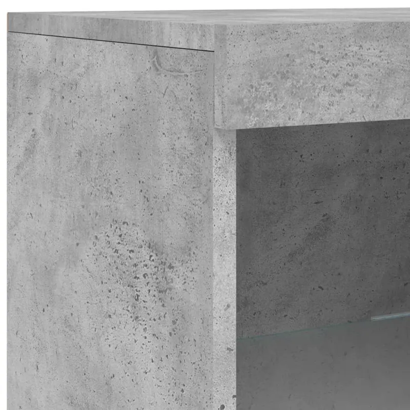 Šoninė spintelė su LED lemputėmis, betono pilka, 162x37x100cm