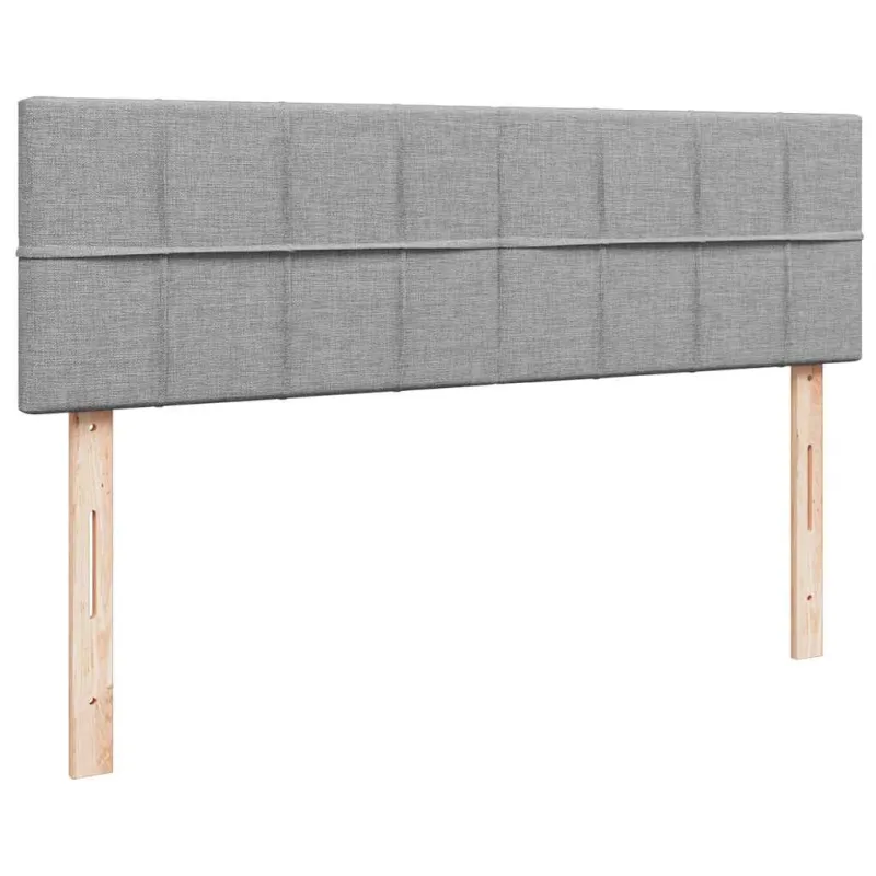 Osmanų lova su čiužiniu, pilkas, 140x190cm, audinys