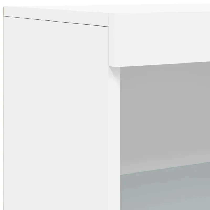 Šoninė spintelė su LED lemputėmis, balta, 181,5x37x100cm