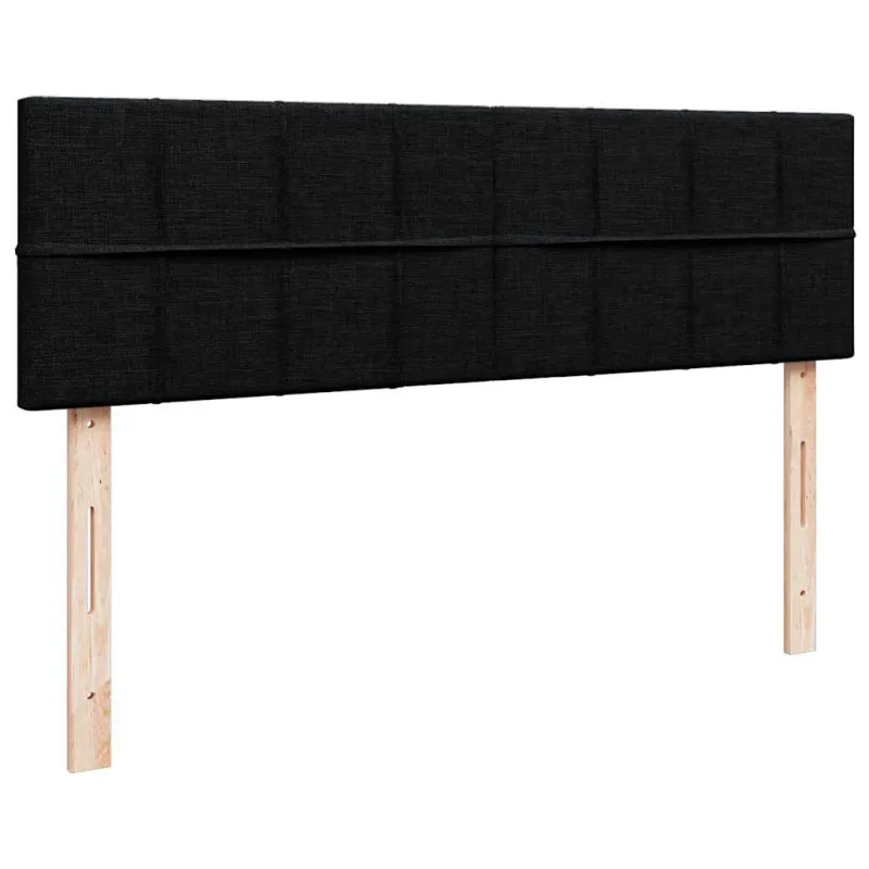 Osmanų lova su čiužiniu, juodas, 140x190cm, audinys