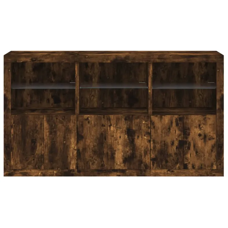 Šoninė spintelė su LED lemputėmis, dūminė, 181,5x37x100cm