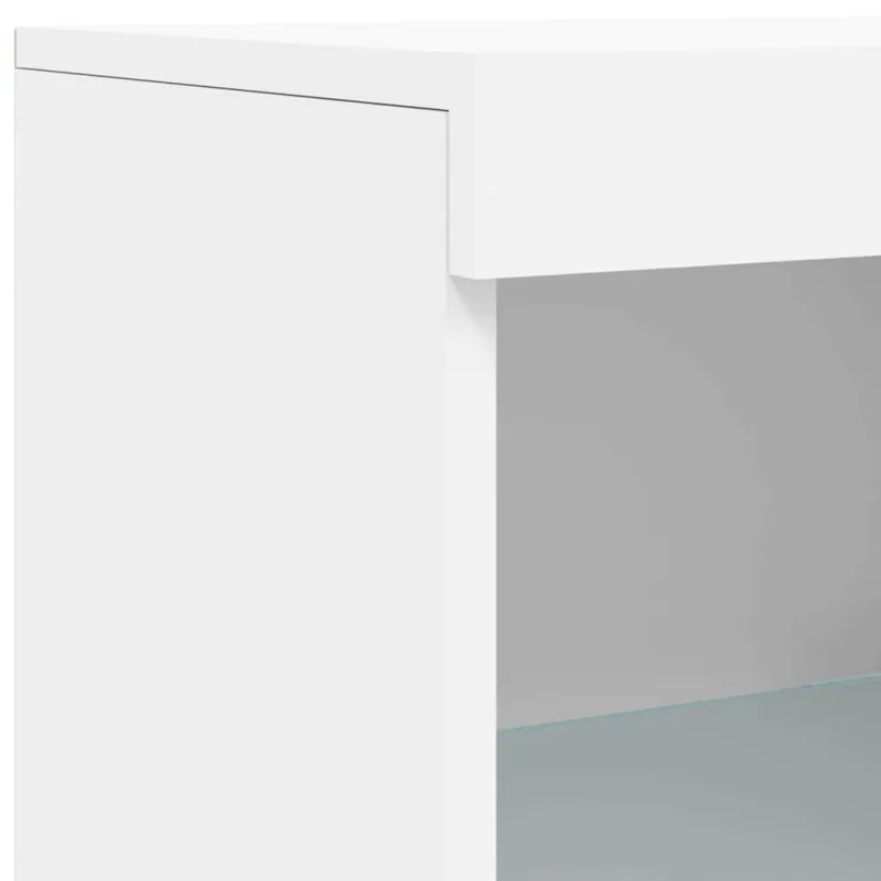Šoninė spintelė su LED lemputėmis, baltos spalvos, 162x37x100cm