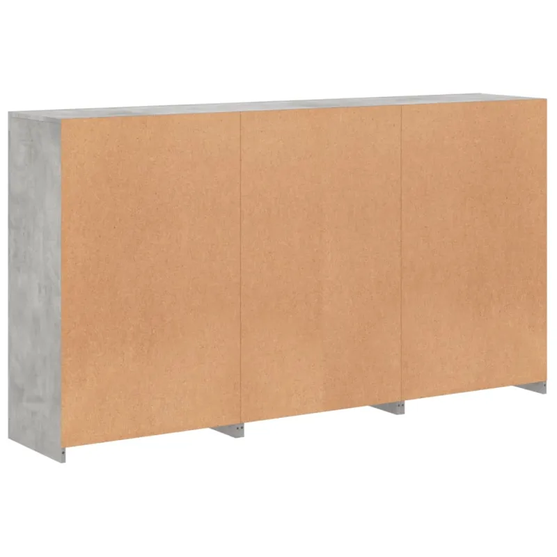 Šoninė spintelė su LED lemputėmis, betono pilka, 181,5x37x100cm