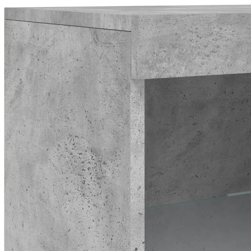 Šoninė spintelė su LED lemputėmis, betono pilka, 181,5x37x100cm