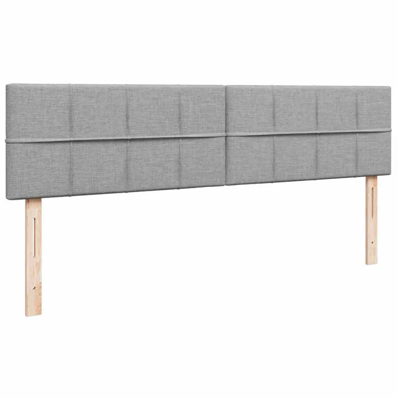Osmanų lova su čiužiniu Šviesiai pilka 200x200 cm audinys