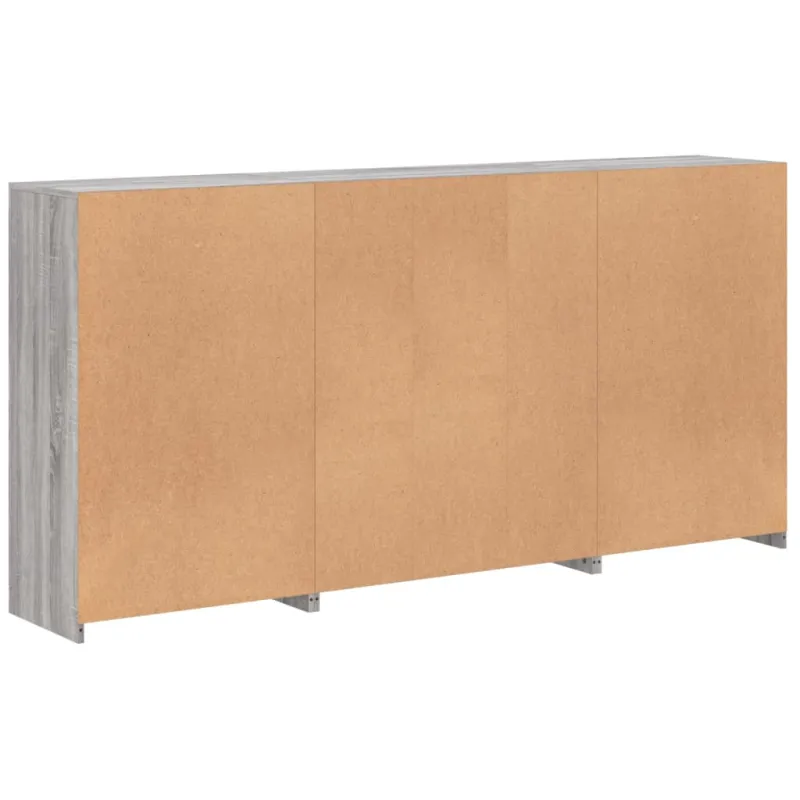 Šoninė spintelė su LED lemputėmis, pilka ąžuolo, 202x37x100cm