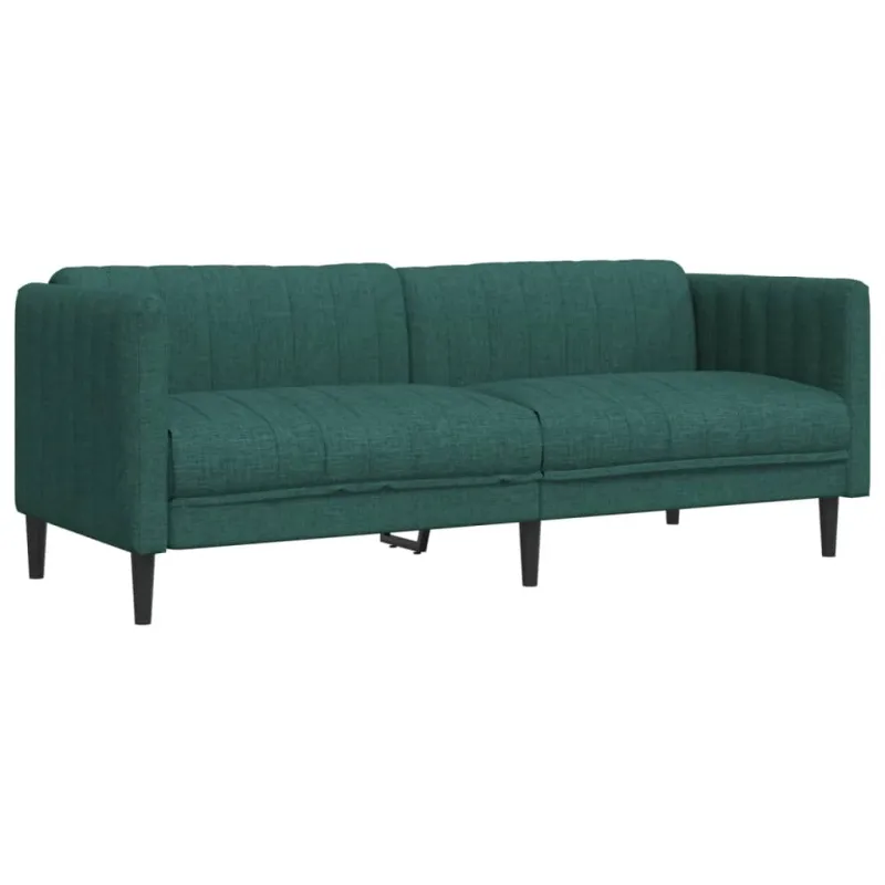 Sofos komplektas, 2 dalių, tamsiai žalios spalvos, audinys