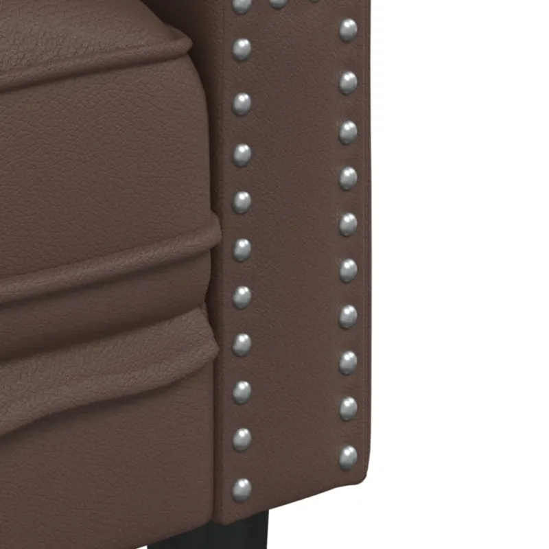 Chesterfield sofų komplektas, 3 dalių, rudas, dirbtinė oda