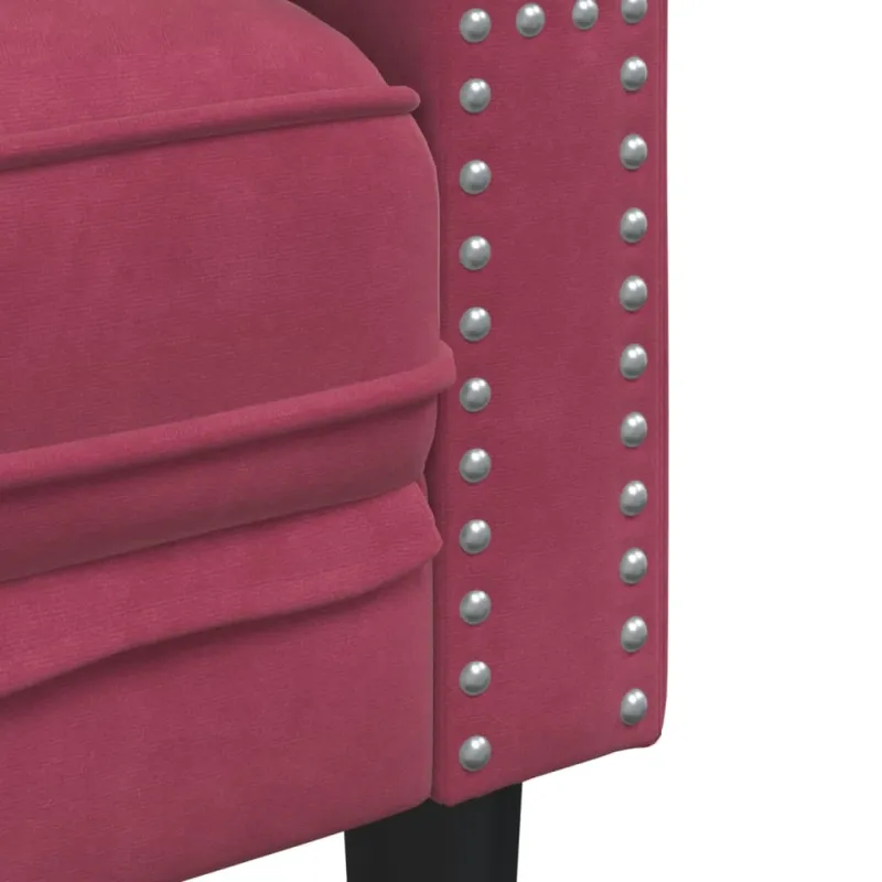 Chesterfield sofų komplektas su pagalvėlėmis, 2 dalių, raudona