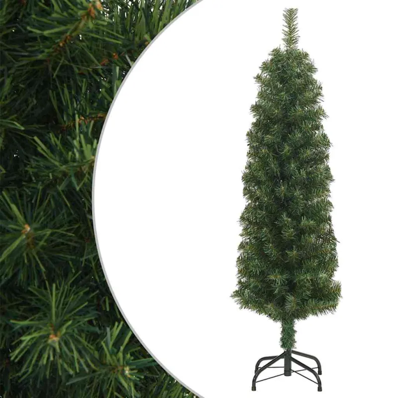 Plona dirbtinė Kalėdų eglutė su stovu, žalia, 150cm, PVC