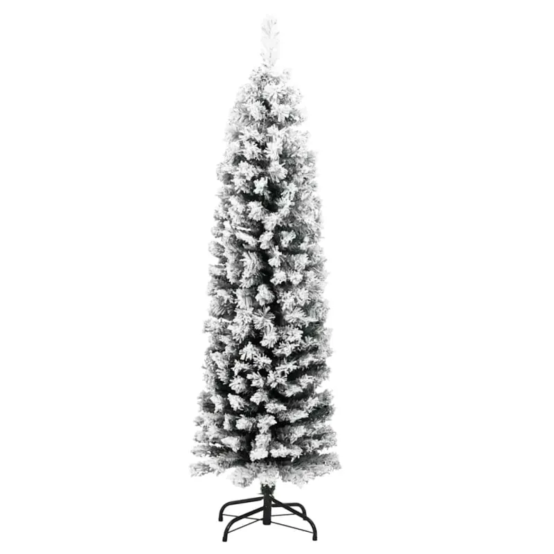 Plona dirbtinė Kalėdų eglutė su sniegu, žalia, 150cm, PVC