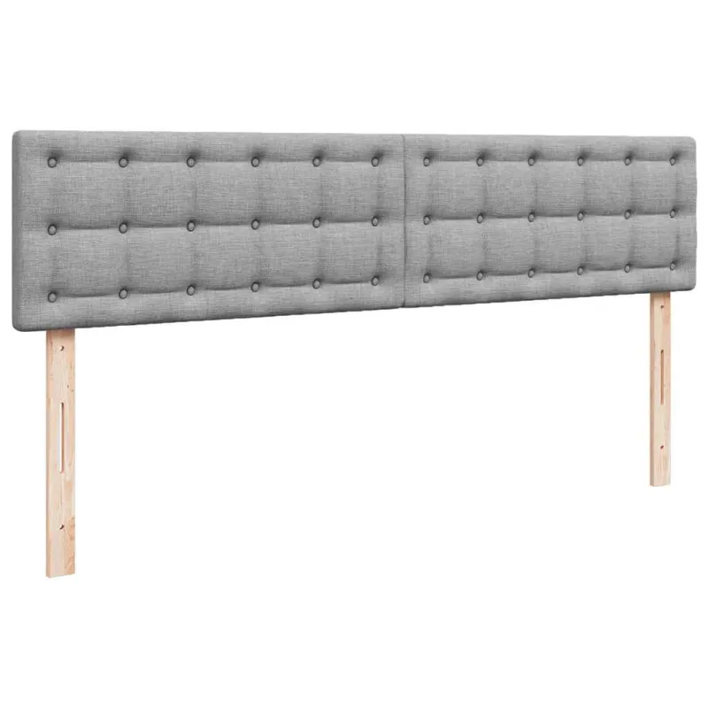 Osmanų lova su čiužiniu Šviesiai pilka 200x200 cm audinys