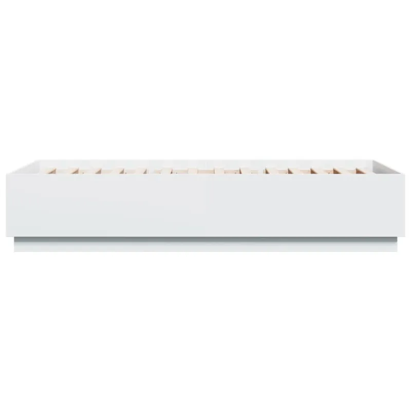 Lovos rėmas su LED, baltas, 100x200cm, apdirbta mediena