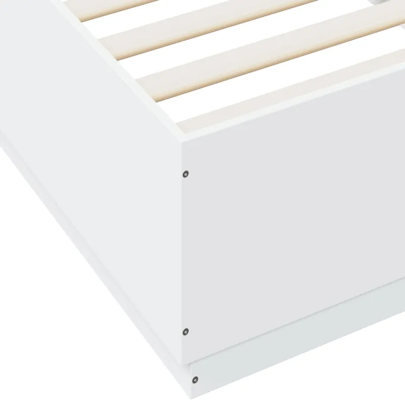 Lovos rėmas su LED, baltas, 100x200cm, apdirbta mediena