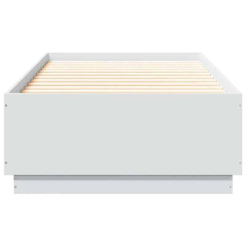 Lovos rėmas su LED, baltas, 90x200cm, apdirbta mediena