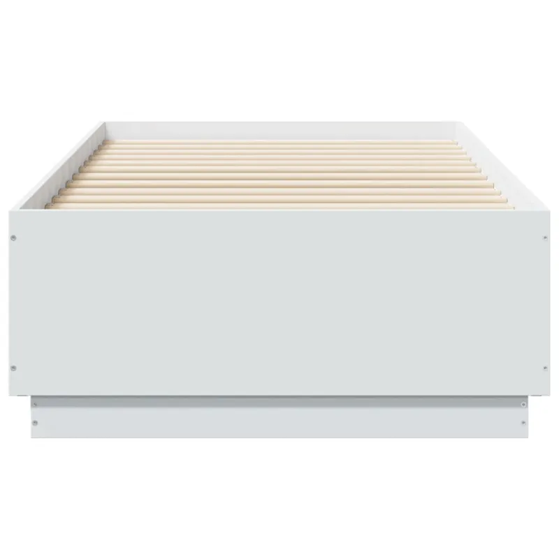 Lovos rėmas su LED, baltas, 75x190cm, apdirbta mediena