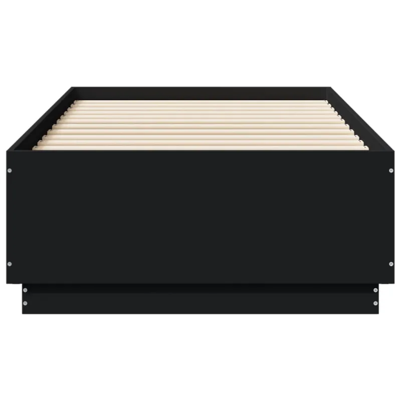 Lovos rėmas su LED, juodas, 75x190cm, apdirbta mediena