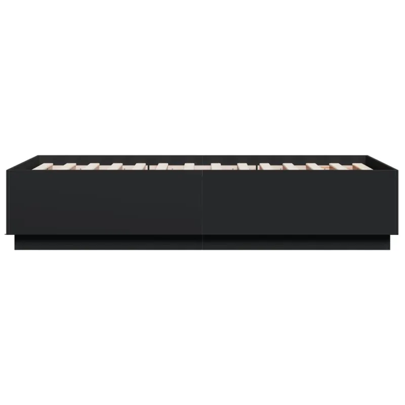 Lovos rėmas su LED, juodas, 75x190cm, apdirbta mediena