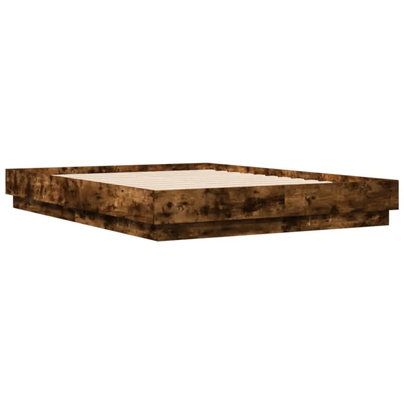 Lovos rėmas su LED lemputėmis, dūminio ąžuolo, 120x190cm