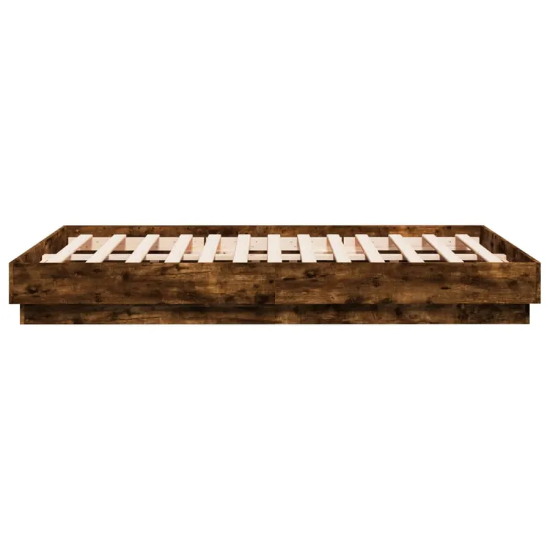 Lovos rėmas su LED lemputėmis, dūminio ąžuolo, 120x190cm