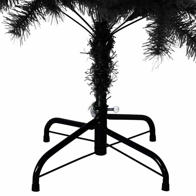 Dirbtinė Kalėdų eglutė su stovu, juodos spalvos, 150cm, PVC