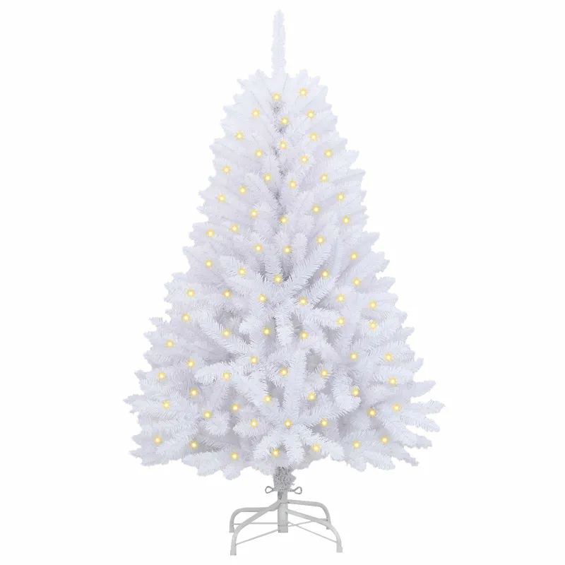 Dirbtinė Kalėdų eglutė su 150 LED Balta 150 cm PVC ir metalas