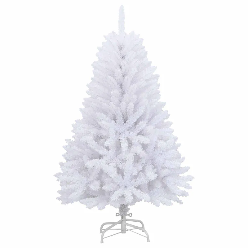 Dirbtinė Kalėdų eglutė su 150 LED Balta 150 cm PVC ir metalas