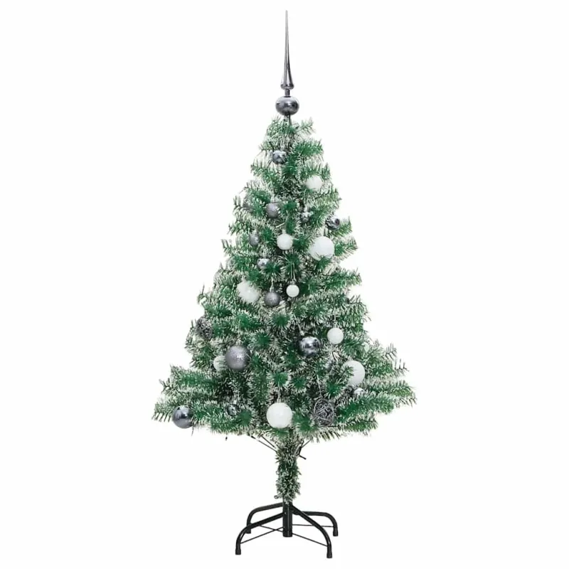 Dirbtinė Kalėdų eglutė su 150 LED, žaisliukais ir sniegu, 150cm