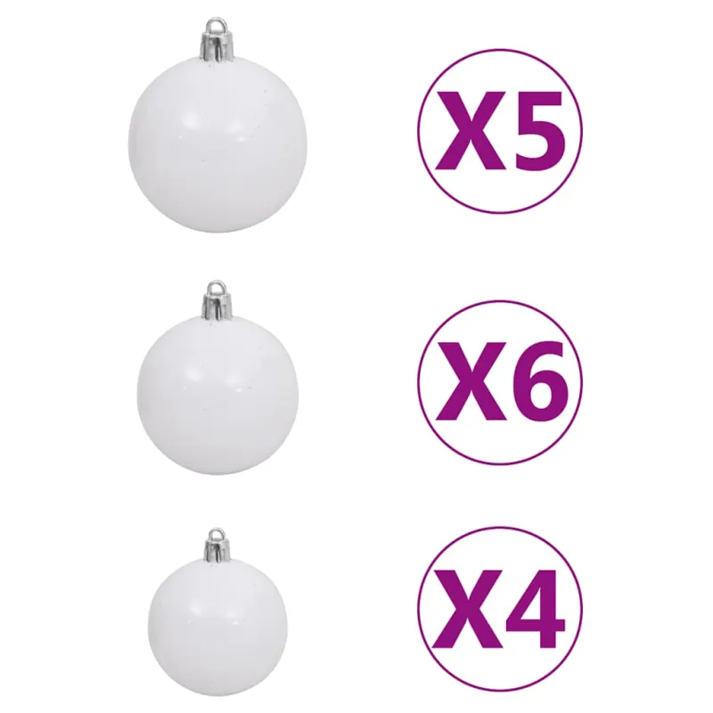 Dirbtinė Kalėdų eglutė su 150 LED, žaisliukais ir sniegu, 150cm