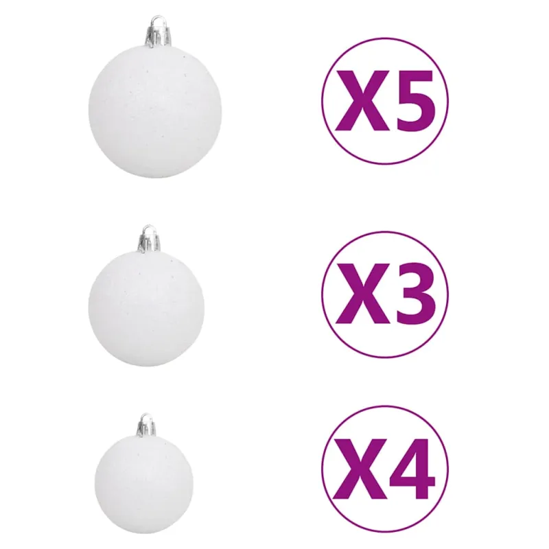 Dirbtinė Kalėdų eglutė su 150 LED, žaisliukais ir sniegu, 150cm