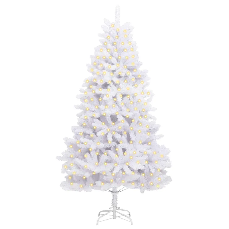 Dirbtinė Kalėdų eglutė su 300 LED Balta 210 cm PVC ir metalas