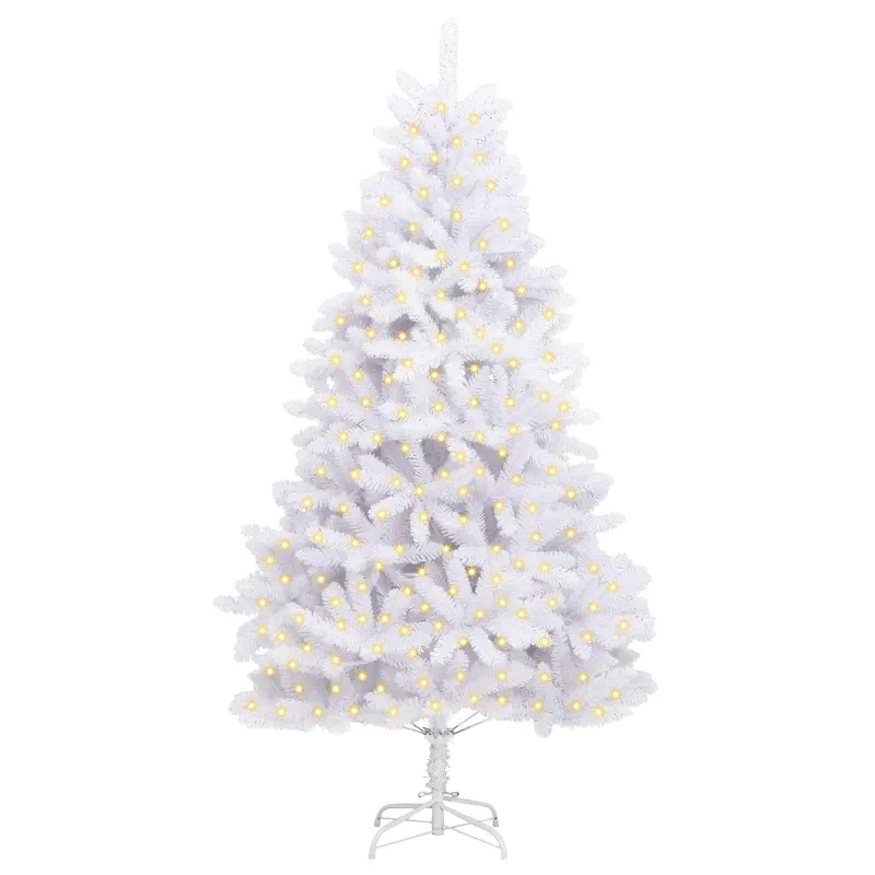 Dirbtinė Kalėdų eglutė su 300 LED Balta 240 cm PVC ir metalas