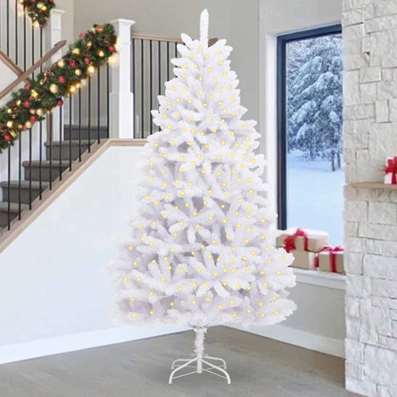 Dirbtinė Kalėdų eglutė su 300 LED Balta 270 cm PVC ir metalas