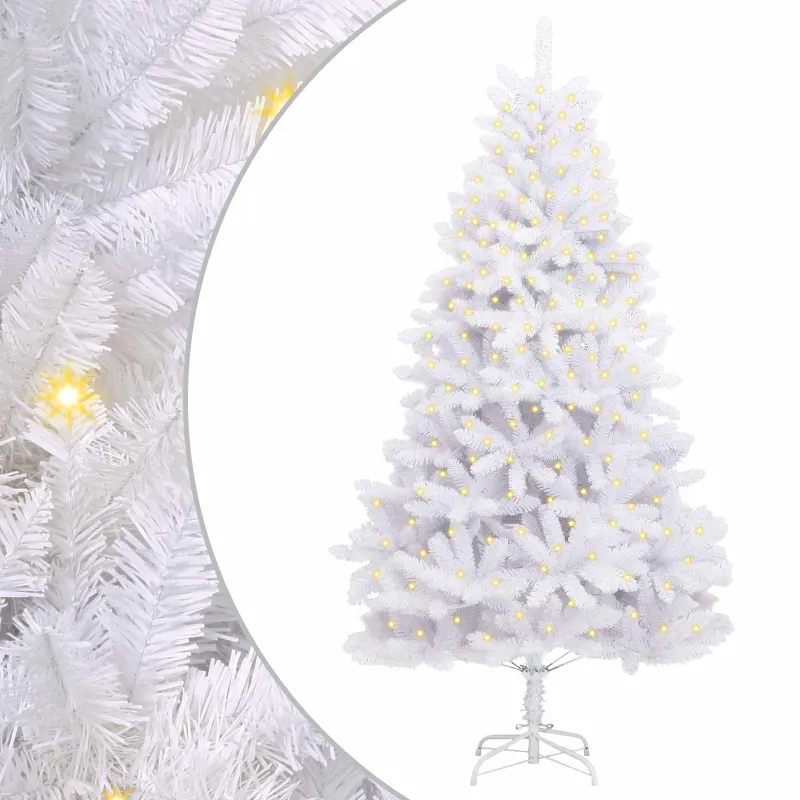Dirbtinė Kalėdų eglutė su 300 LED Balta 300 cm PVC ir metalas