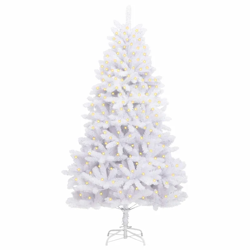 Dirbtinė Kalėdų eglutė su 300 LED Balta 300 cm PVC ir metalas