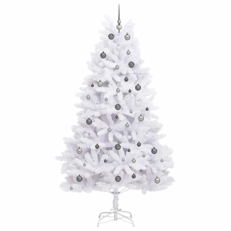 Dirbtinė Kalėdų eglutė Balta 120 x 120 x 240 cm PVC ir metalas