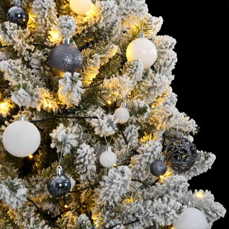 Kalėdų eglutė su šarnyrinėmis šakomis/LED/žaisliukais, 210cm