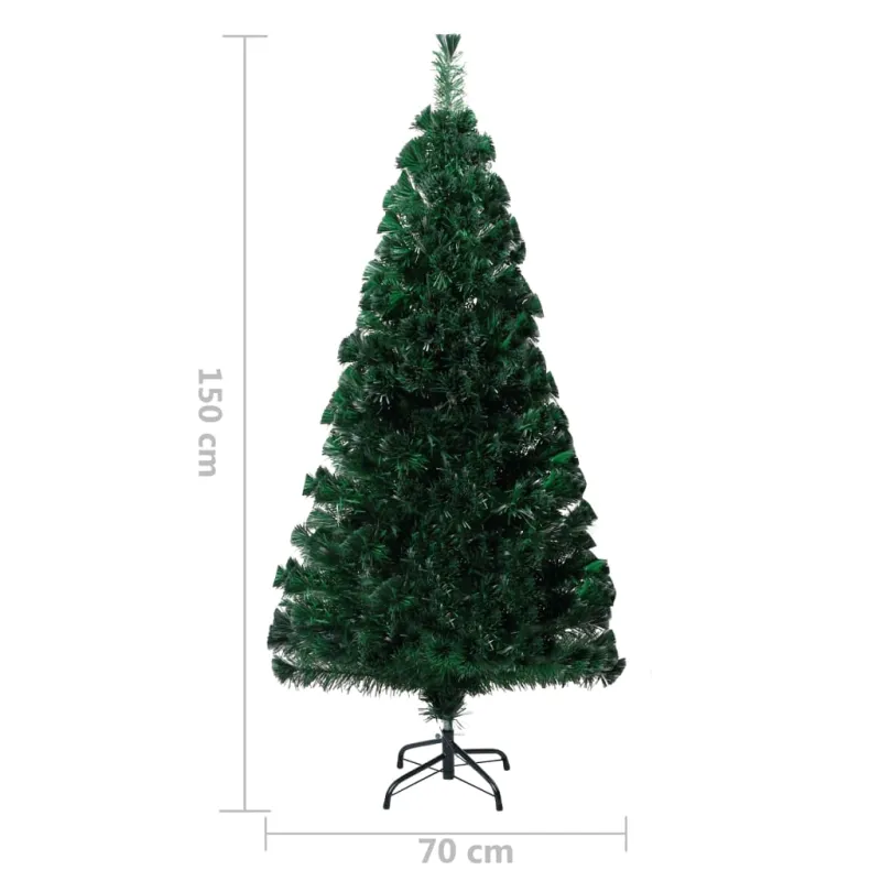 Dirbtinė Kalėdų eglutė su stovu, žalia, 150cm, optinis pluoštas
