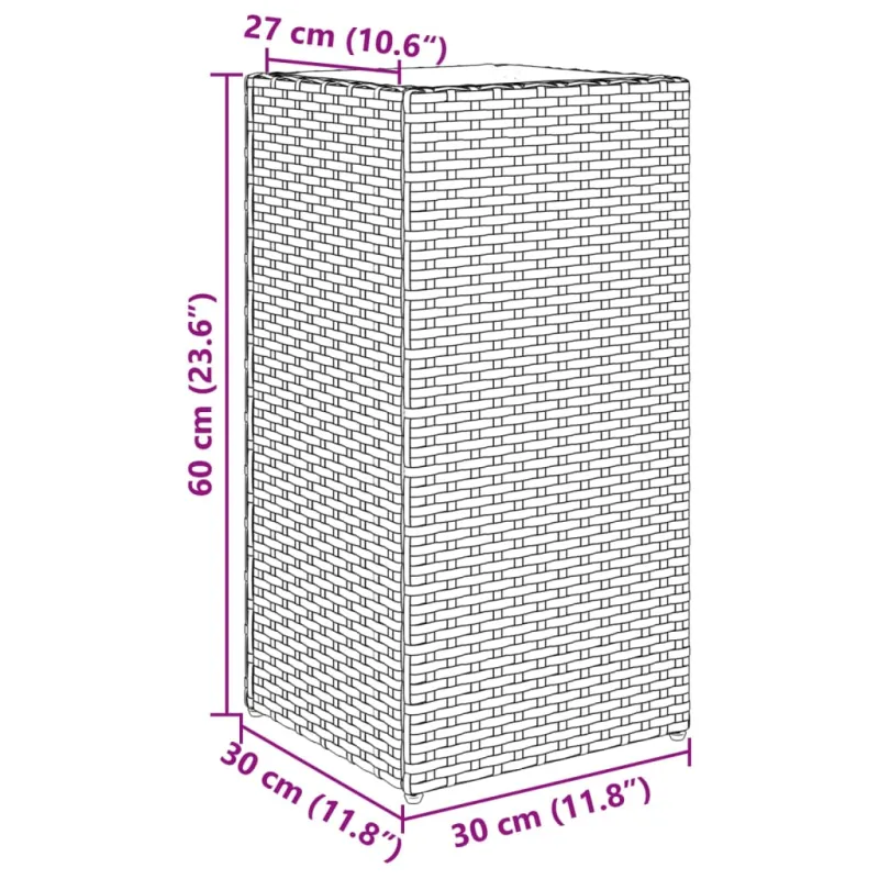 Sodo loveliai, 2vnt., pilkos spalvos, 30x30x60cm, poliratanas